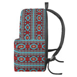 Red And Teal Southwestern Pattern Print Backpack