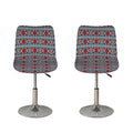 Red And Teal Southwestern Pattern Print Bar Stool Covers
