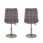 Red And Teal Southwestern Pattern Print Bar Stool Covers