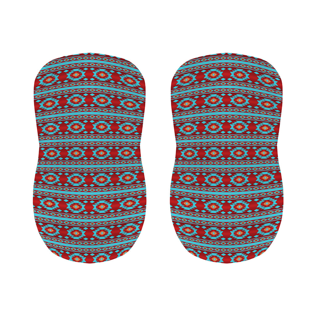Red And Teal Southwestern Pattern Print Bar Stool Covers