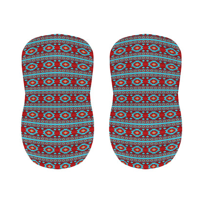 Red And Teal Southwestern Pattern Print Bar Stool Covers