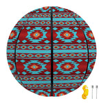 Red And Teal Southwestern Pattern Print Basketball