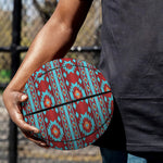 Red And Teal Southwestern Pattern Print Basketball
