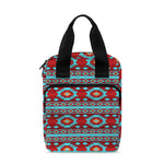 Red And Teal Southwestern Pattern Print Bible Tote Bag