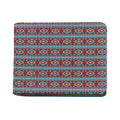Red And Teal Southwestern Pattern Print Bifold Wallet