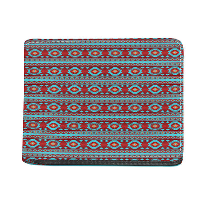 Red And Teal Southwestern Pattern Print Bifold Wallet