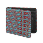 Red And Teal Southwestern Pattern Print Bifold Wallet