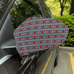 Red And Teal Southwestern Pattern Print Car Side Mirror Covers