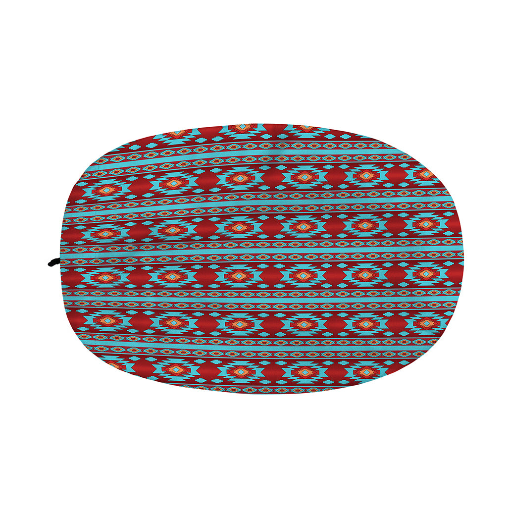 Red And Teal Southwestern Pattern Print Car Side Mirror Covers