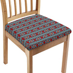 Red And Teal Southwestern Pattern Print Chair Cushion Cover