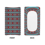 Red And Teal Southwestern Pattern Print Changing Pad Cover