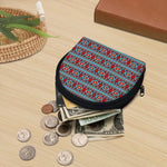 Red And Teal Southwestern Pattern Print Coin Purse