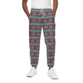 Red And Teal Southwestern Pattern Print Cotton Sweatpants