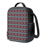 Red And Teal Southwestern Pattern Print Crossbody Lunch Bag