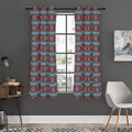 Red And Teal Southwestern Pattern Print Grommet Curtain Panels