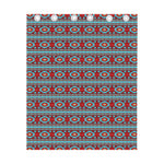 Red And Teal Southwestern Pattern Print Curtain