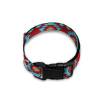 Red And Teal Southwestern Pattern Print Dog Collar