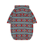 Red And Teal Southwestern Pattern Print Dog Zip Up Hoodie