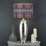 Red And Teal Southwestern Pattern Print Drum Lamp Shade