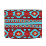 Red And Teal Southwestern Pattern Print Drum Lamp Shade