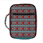 Red And Teal Southwestern Pattern Print Front Pocket Bible Bag