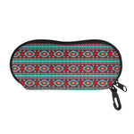 Red And Teal Southwestern Pattern Print Glasses Case