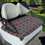 Red And Teal Southwestern Pattern Print Golf Cart Seat Cover