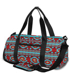 Red And Teal Southwestern Pattern Print Gym Bag