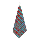 Red And Teal Southwestern Pattern Print Hand Towel