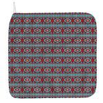 Red And Teal Southwestern Pattern Print Hand Towel