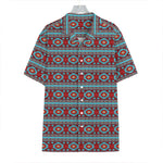 Red And Teal Southwestern Pattern Print Hawaiian Shirt