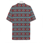 Red And Teal Southwestern Pattern Print Hawaiian Shirt