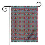 Red And Teal Southwestern Pattern Print House Flag