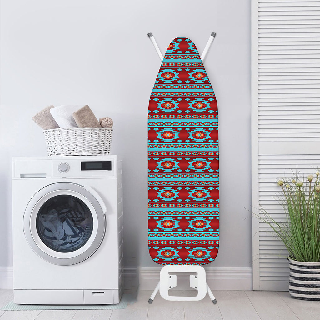 Red And Teal Southwestern Pattern Print Ironing Board Cover