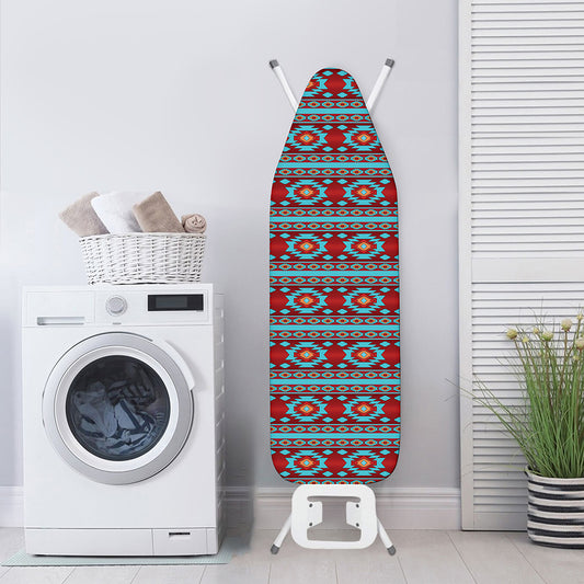 Red And Teal Southwestern Pattern Print Ironing Board Cover