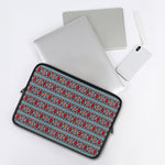 Red And Teal Southwestern Pattern Print Laptop Sleeve