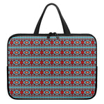 Red And Teal Southwestern Pattern Print Laptop Sleeve With Handle