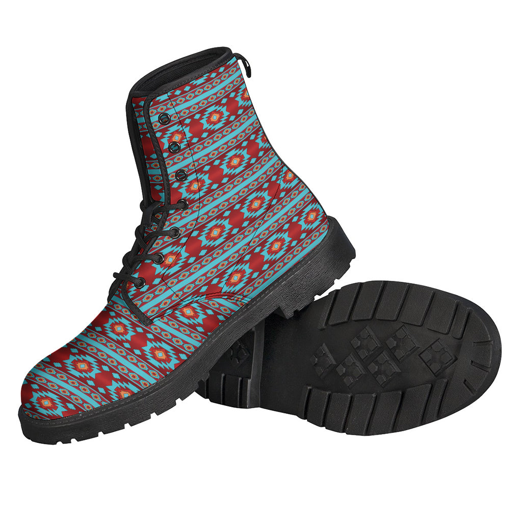 Red And Teal Southwestern Pattern Print Backpack