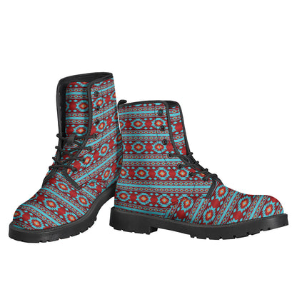 Red And Teal Southwestern Pattern Print Backpack