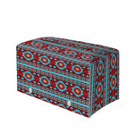 Red And Teal Southwestern Pattern Print Leather Tissue Box Cover