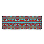 Red And Teal Southwestern Pattern Print Long Kitchen Mat