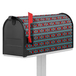 Red And Teal Southwestern Pattern Print Mailbox Cover