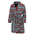 Red And Teal Southwestern Pattern Print Men's Bathrobe