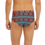 Red And Teal Southwestern Pattern Print Men's Briefs