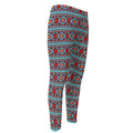 Red And Teal Southwestern Pattern Print Men's Compression Pants