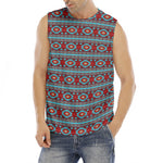 Red And Teal Southwestern Pattern Print Men's Fitness Tank Top