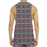 Red And Teal Southwestern Pattern Print Men's Muscle Tank Top