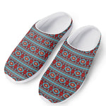 Red And Teal Southwestern Pattern Print Mesh Casual Shoes