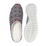 Red And Teal Southwestern Pattern Print Mesh Casual Shoes