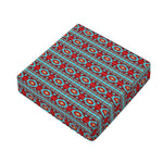 Red And Teal Southwestern Pattern Print Outdoor Seat Cushion Cover